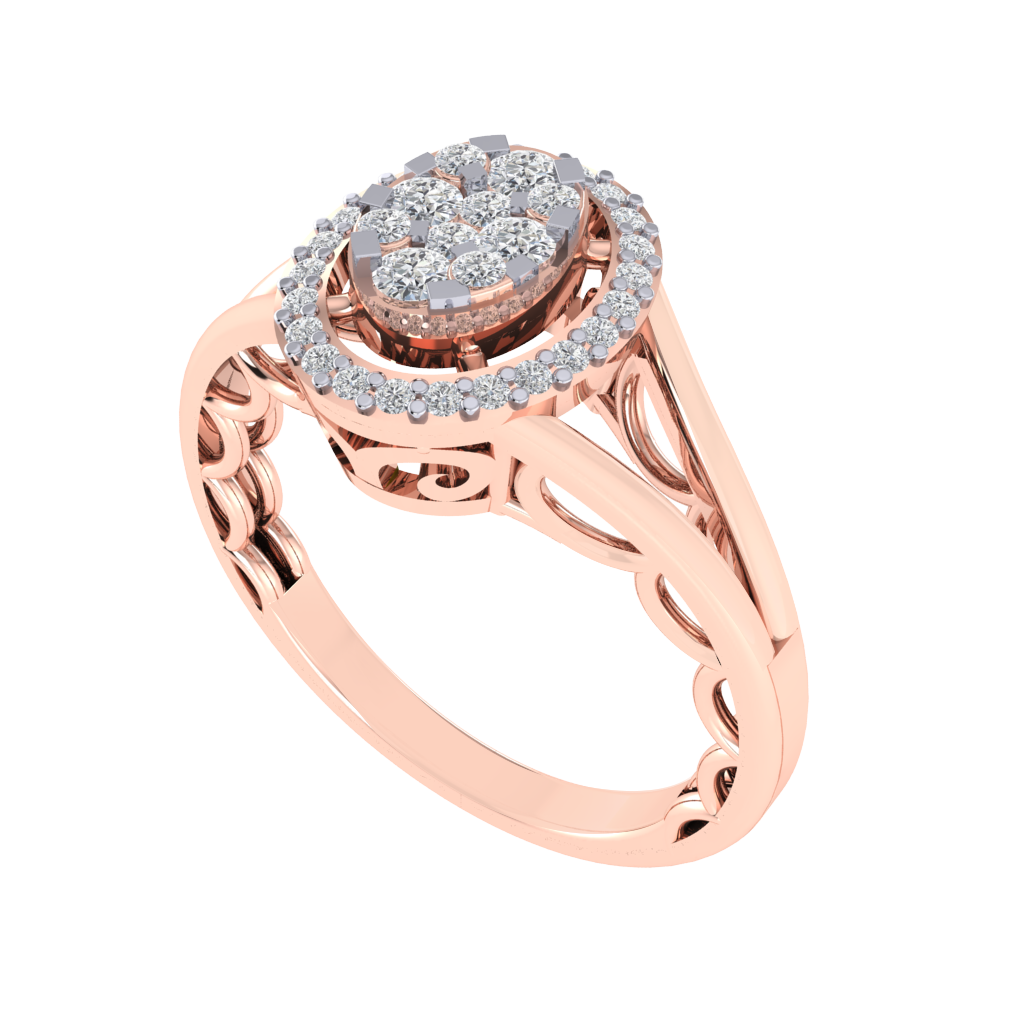 Diamtrendz 925 sterling silver rose gold plated cubic zirconia solitaire ring