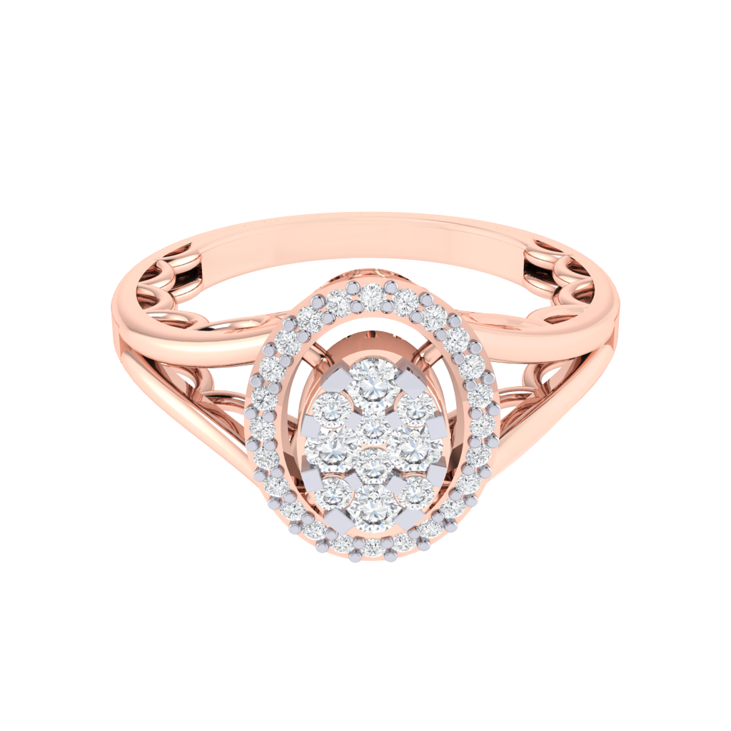 Diamtrendz 925 sterling silver rose gold plated cubic zirconia solitaire ring