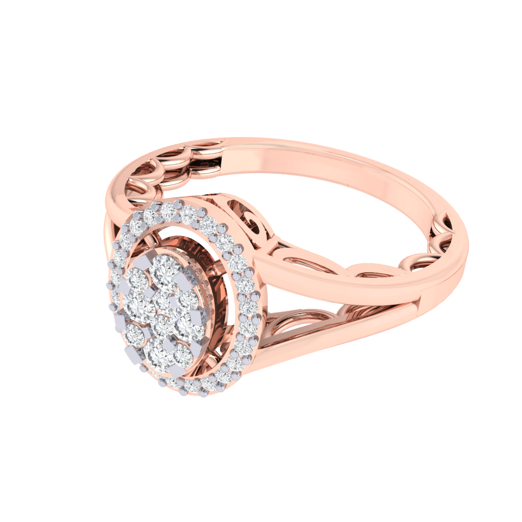 Diamtrendz 925 sterling silver rose gold plated cubic zirconia solitaire ring
