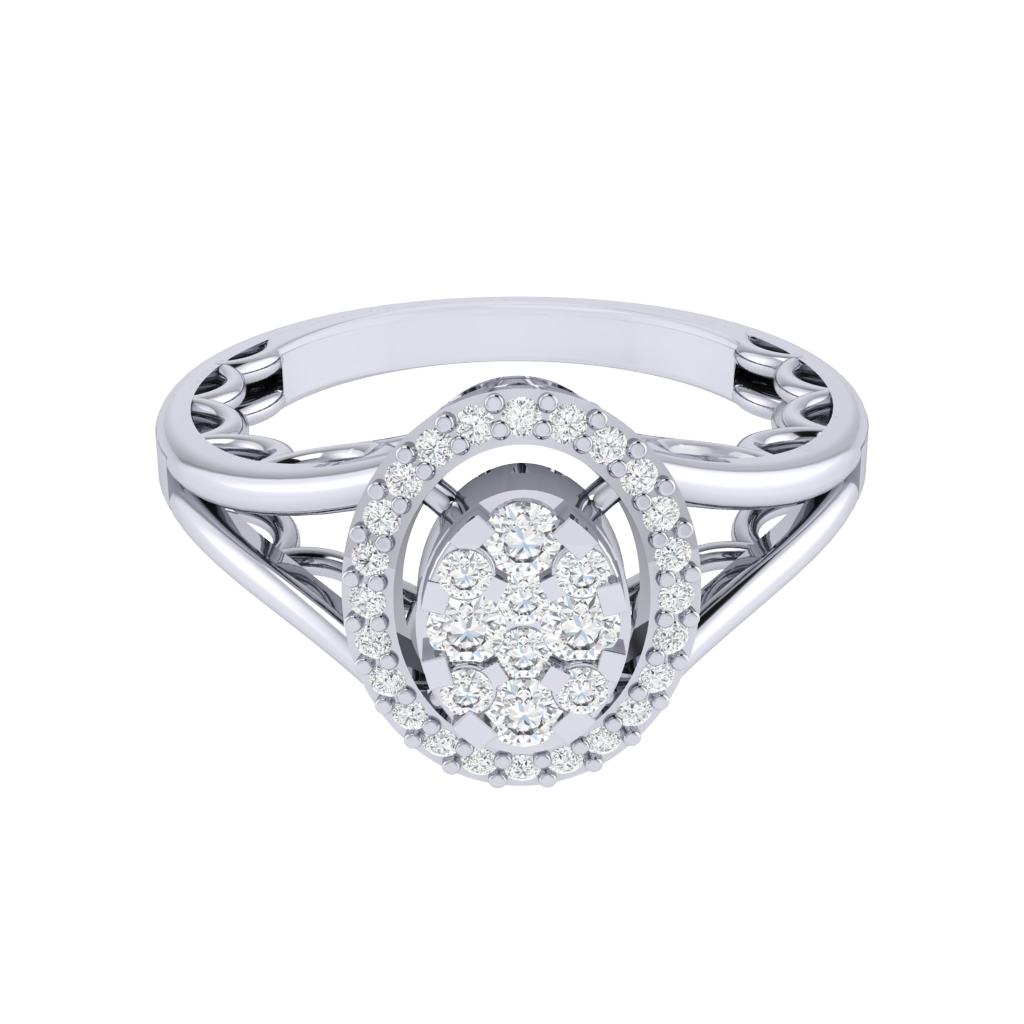 Diamtrendz 925 sterling silver white gold plated cubic zirconia solitaire ring
