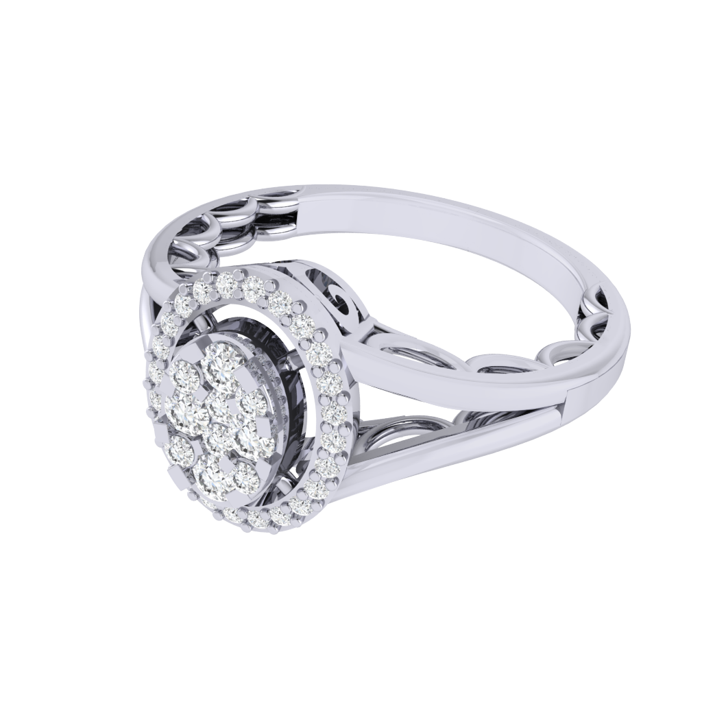 Diamtrendz 925 sterling silver white gold plated cubic zirconia solitaire ring