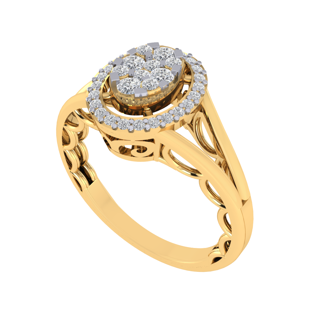 Diamtrendz 925 sterling silver yellow gold plated cubic zirconia solitaire ring