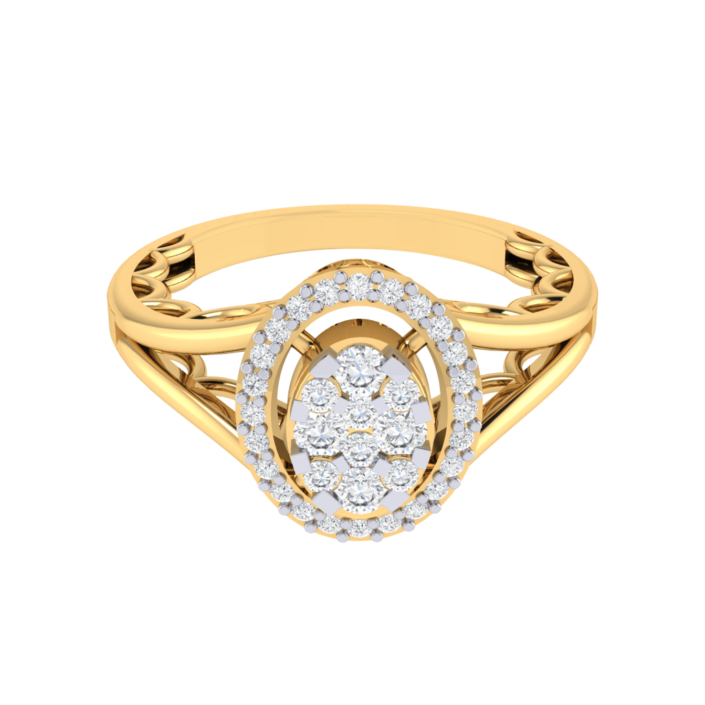 Diamtrendz 925 sterling silver yellow gold plated cubic zirconia solitaire ring