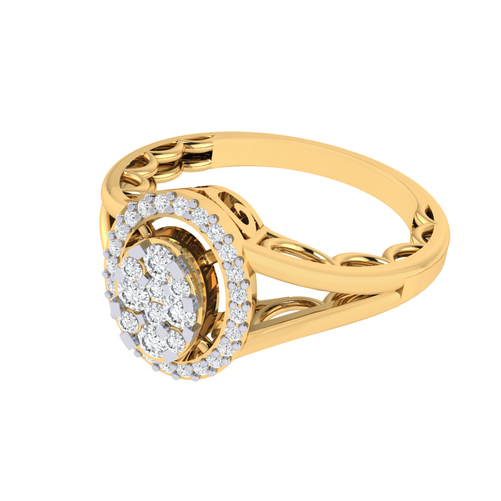 Diamtrendz 925 sterling silver yellow gold plated cubic zirconia solitaire ring
