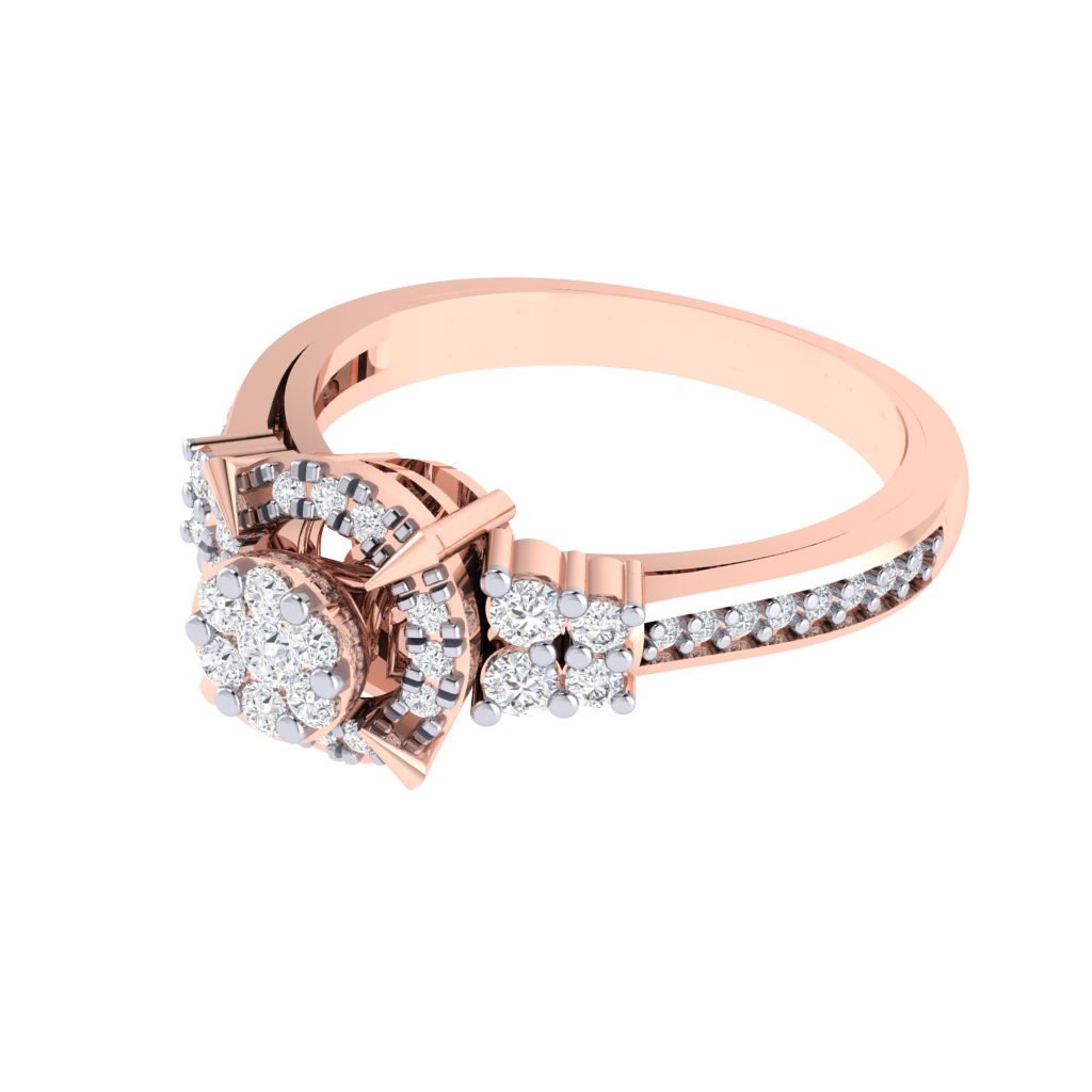 Diamtrendz 925 sterling silver rose gold plated cubic zirconia solitaire ring