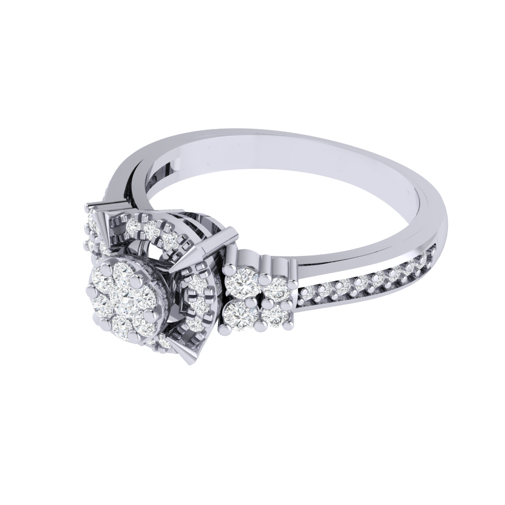 Diamtrendz 925 sterling silver white gold plated cubic zirconia solitaire ring