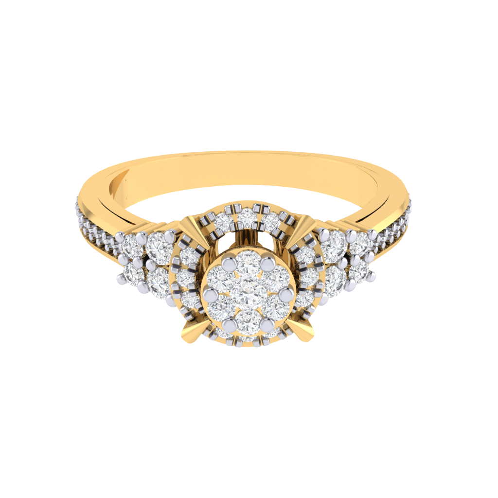 Diamtrendz 925 sterling silver yellow gold plated cubic zirconia solitaire ring