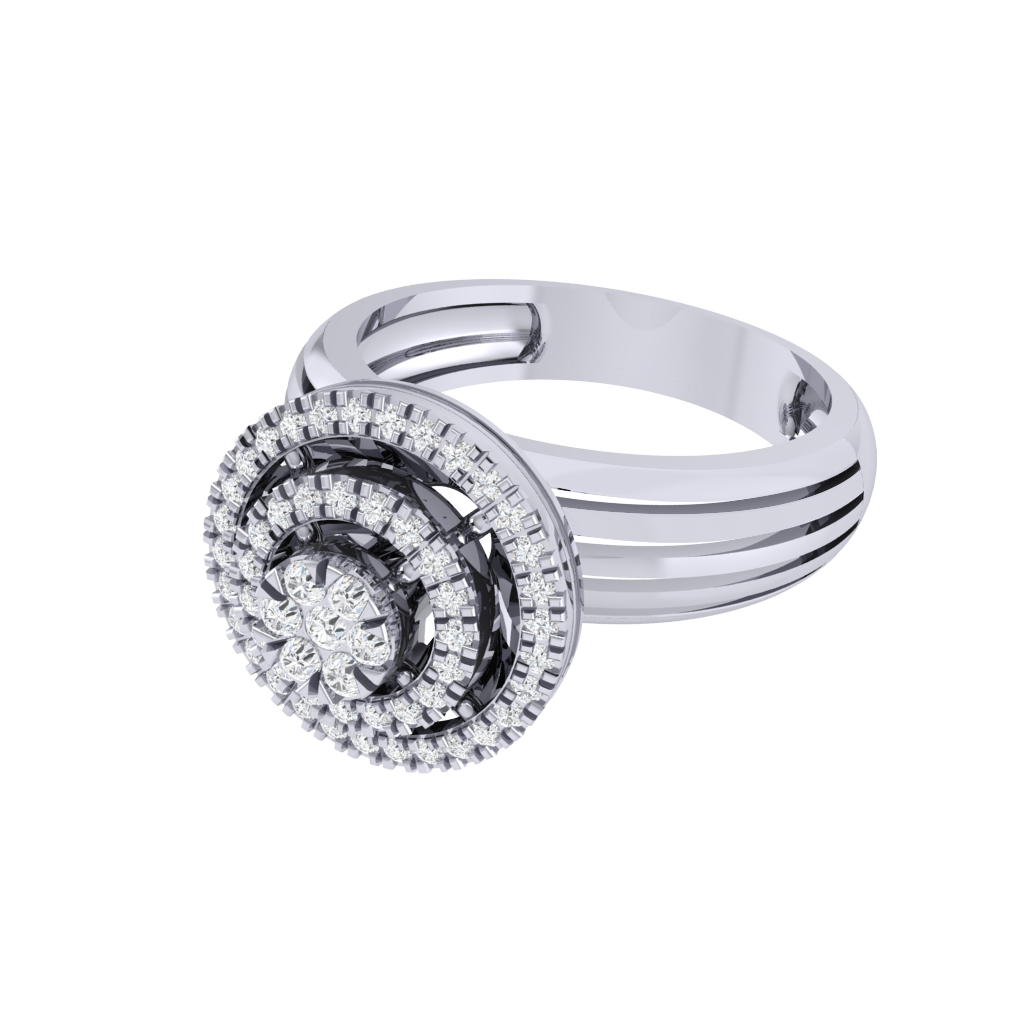 Diamtrendz 925 sterling silver white gold plated cubic zirconia solitaire ring