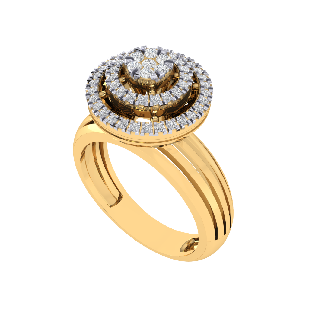 Diamtrendz 925 sterling silver yellow gold plated cubic zirconia solitaire ring