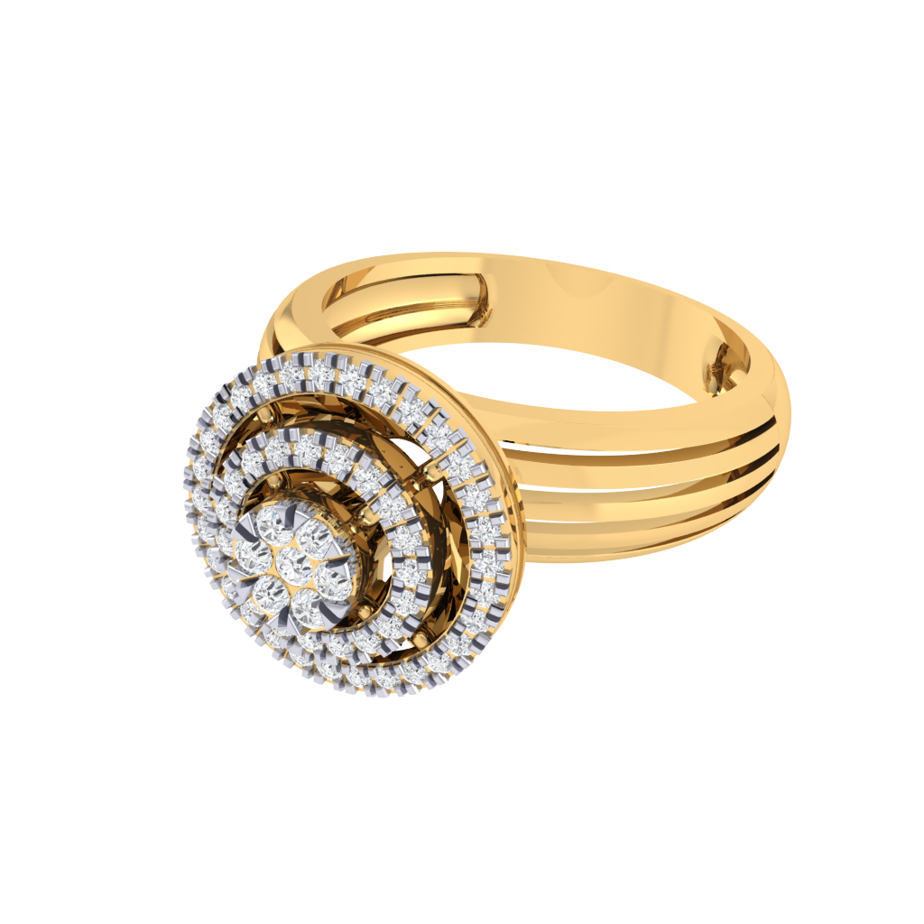 Diamtrendz 925 sterling silver yellow gold plated cubic zirconia solitaire ring