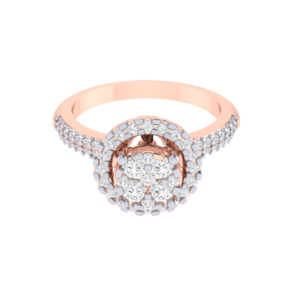 Diamtrendz 925 sterling silver rose gold plated cubic zirconia solitaire ring