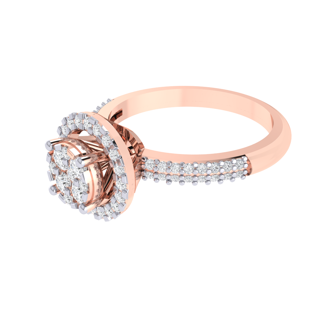Diamtrendz 925 sterling silver rose gold plated cubic zirconia solitaire ring