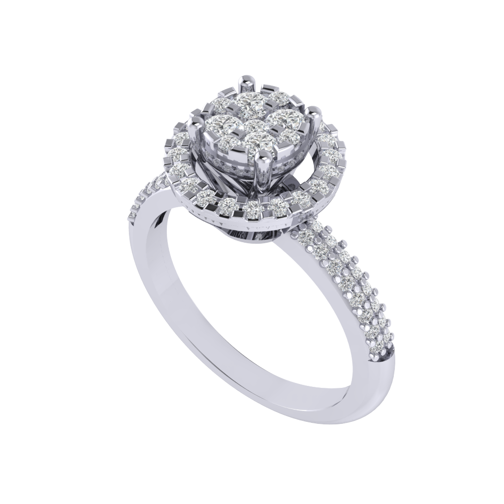 Diamtrendz 925 sterling silver white gold plated cubic zirconia solitaire ring