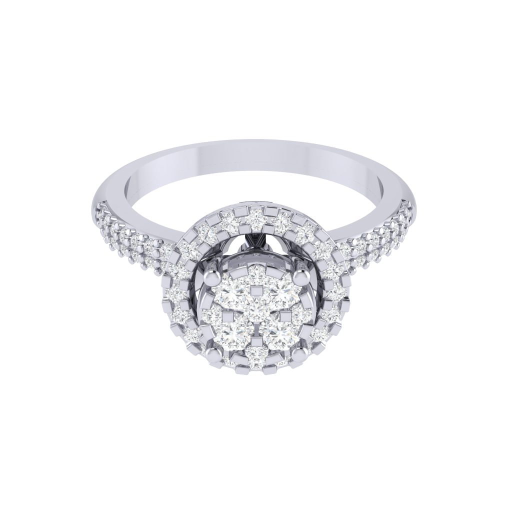 Diamtrendz 925 sterling silver white gold plated cubic zirconia solitaire ring