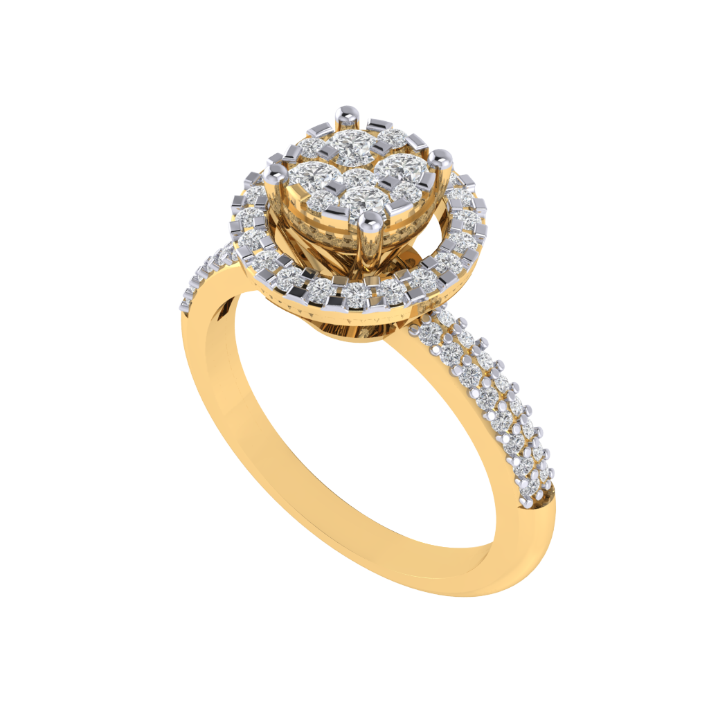 Diamtrendz 925 sterling silver yellow gold plated cubic zirconia solitaire ring