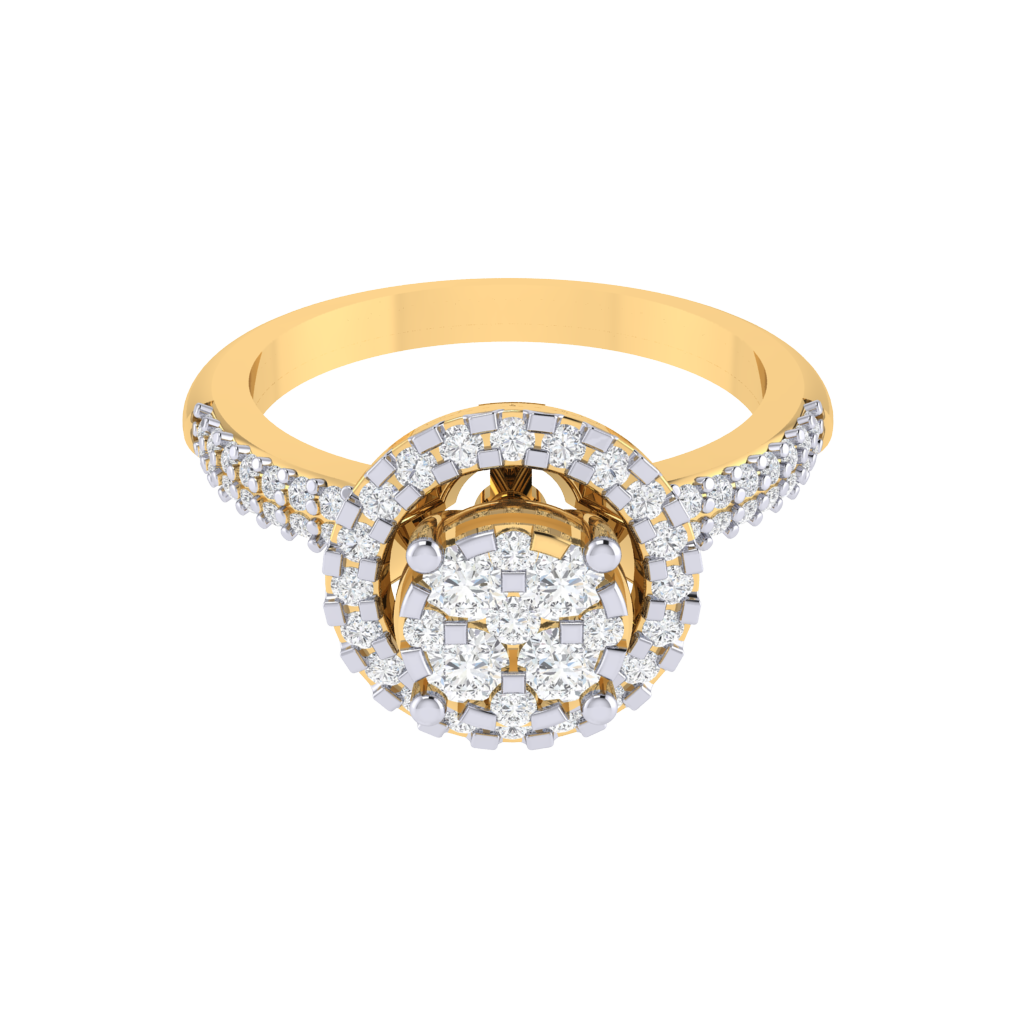 Diamtrendz 925 sterling silver yellow gold plated cubic zirconia solitaire ring
