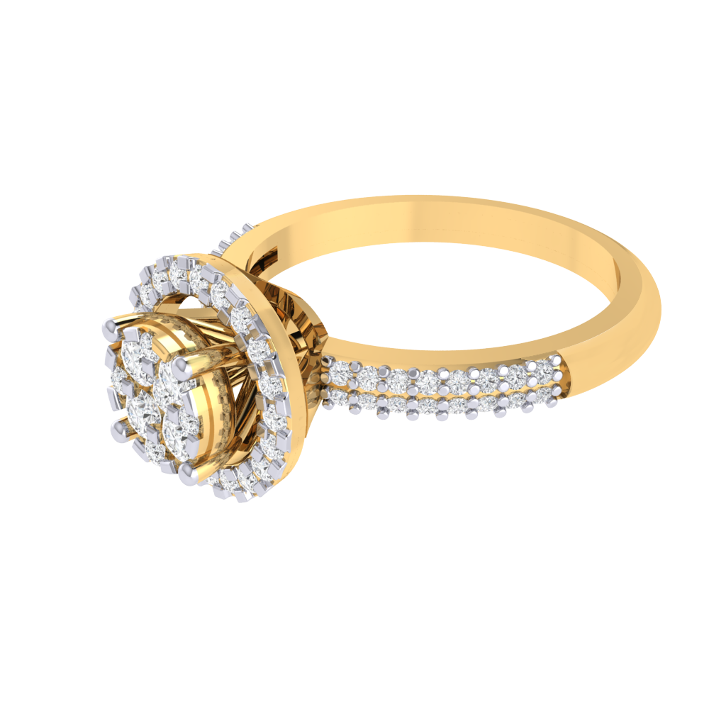 Diamtrendz 925 sterling silver yellow gold plated cubic zirconia solitaire ring
