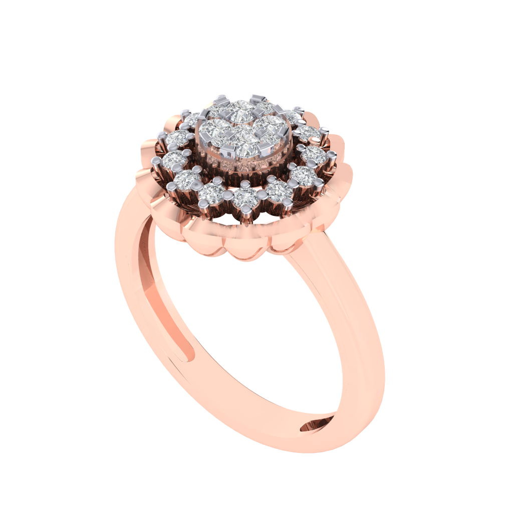 Diamtrendz 925 sterling silver rose gold plated cubic zirconia ring
