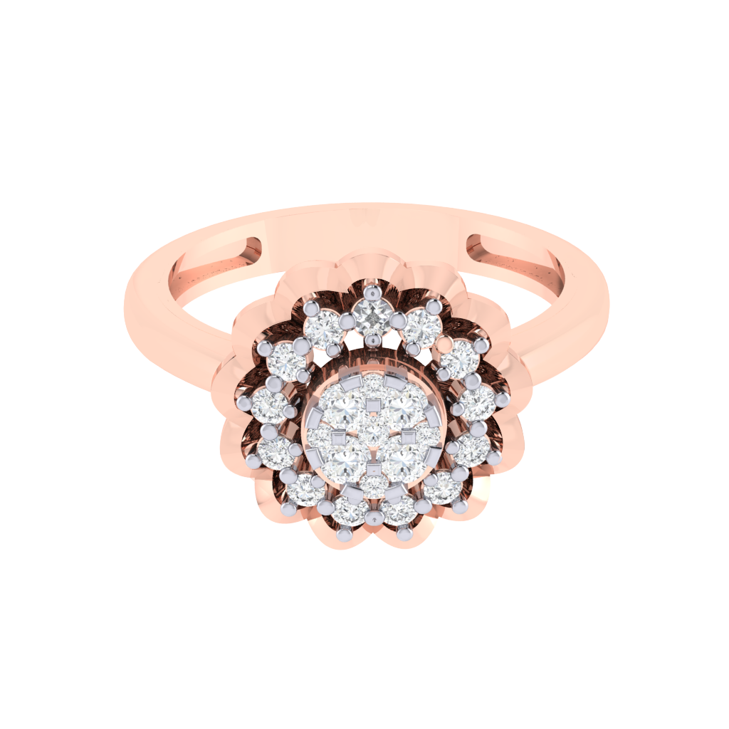 Diamtrendz 925 sterling silver rose gold plated cubic zirconia ring
