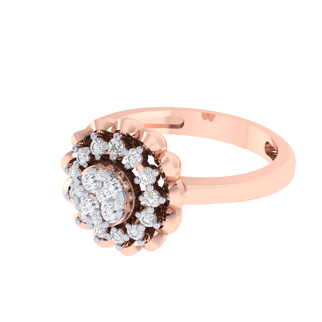Diamtrendz 925 sterling silver rose gold plated cubic zirconia ring