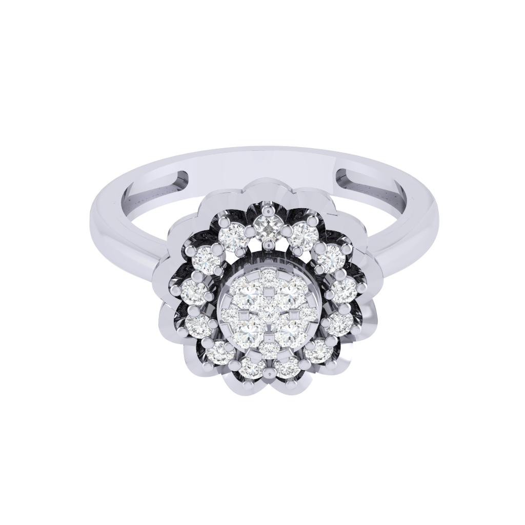 Diamtrendz 925 sterling silver white gold plated cubic zirconia ring