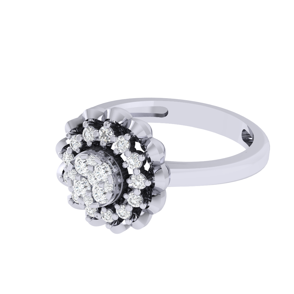 Diamtrendz 925 sterling silver white gold plated cubic zirconia ring