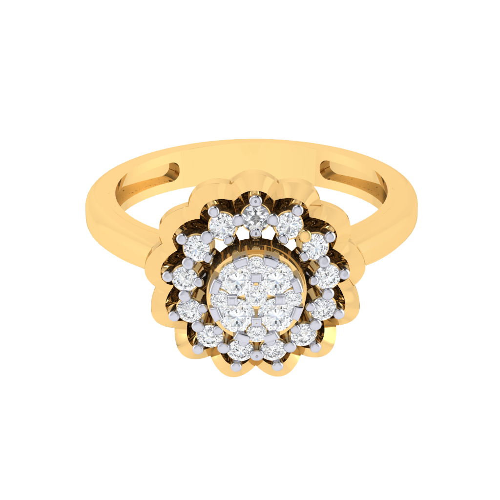 Diamtrendz 925 sterling silver yellow gold plated cubic zirconia ring