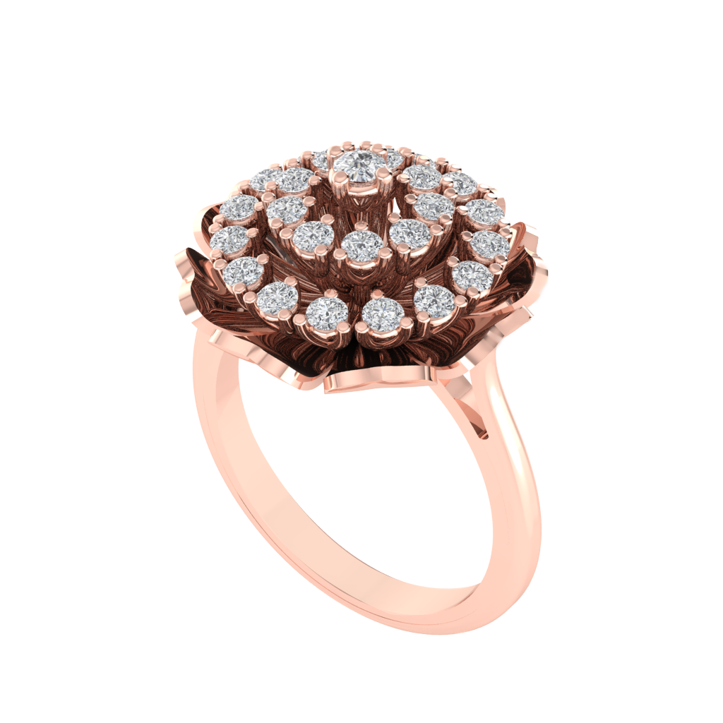 Diamtrendz 925 sterling silver rose gold plated cubic zirconia ring
