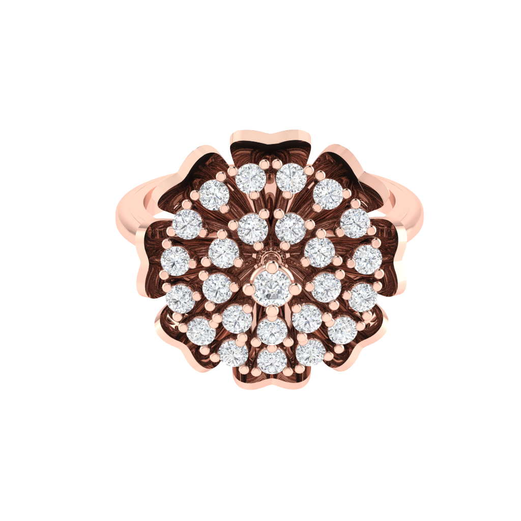 Diamtrendz 925 sterling silver rose gold plated cubic zirconia ring