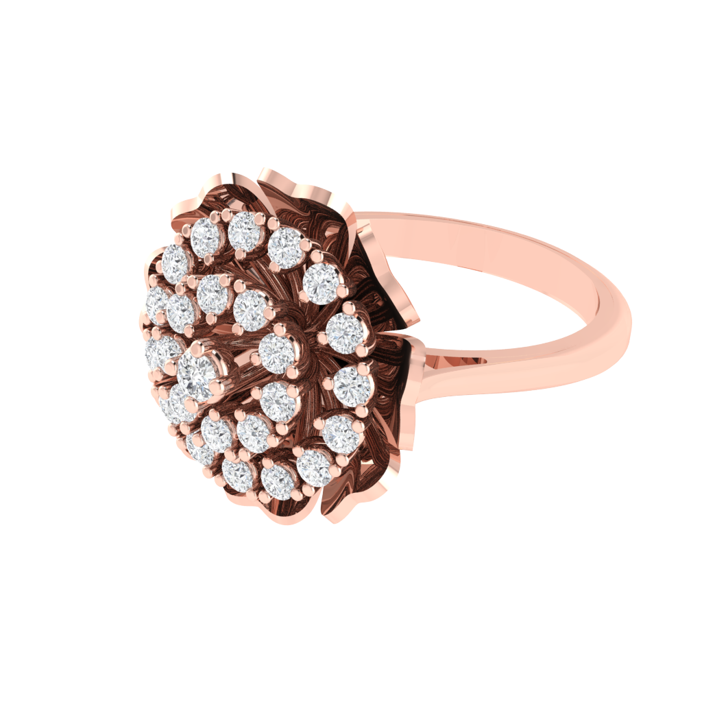 Diamtrendz 925 sterling silver rose gold plated cubic zirconia ring