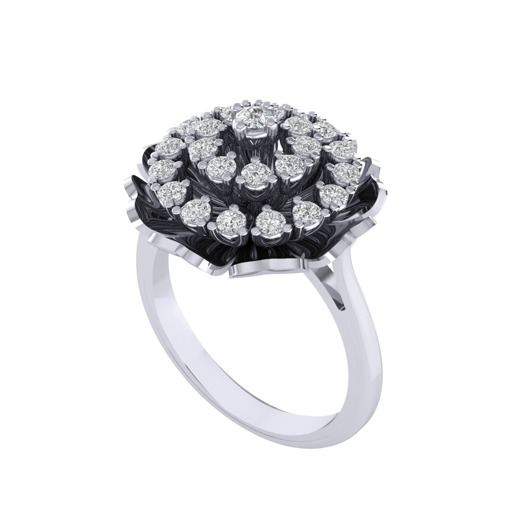Diamtrendz 925 sterling silver white gold plated cubic zirconia ring