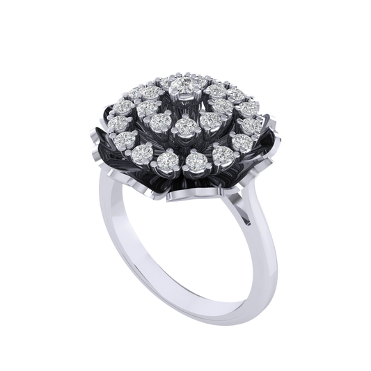 Diamtrendz 925 sterling silver white gold plated cubic zirconia ring