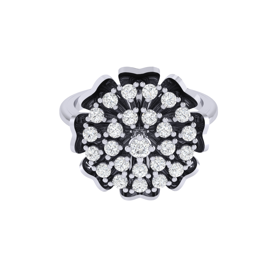 Diamtrendz 925 sterling silver white gold plated cubic zirconia ring
