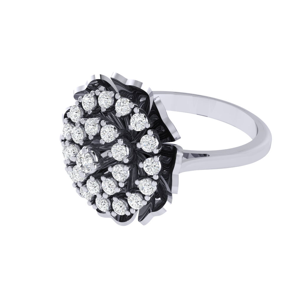 Diamtrendz 925 sterling silver white gold plated cubic zirconia ring