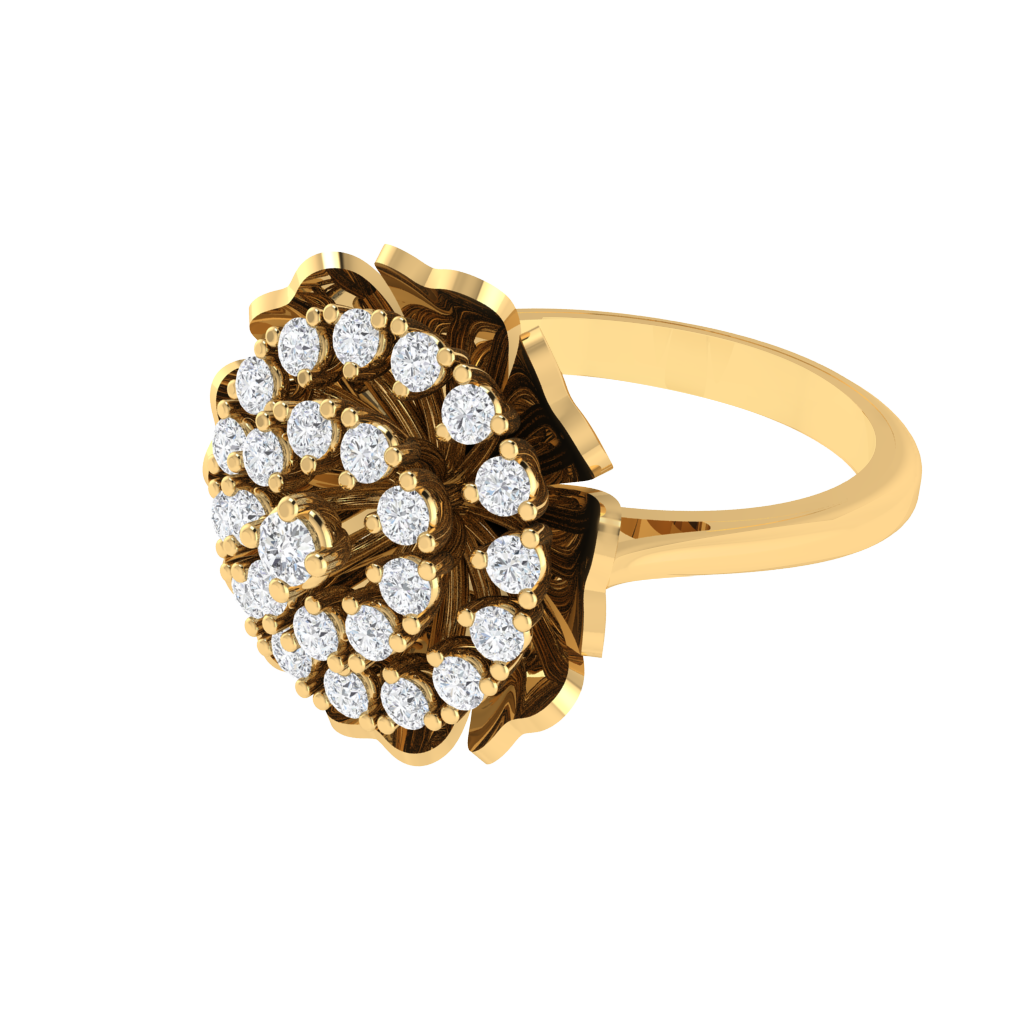 Diamtrendz 925 sterling silver yellow gold plated cubic zirconia ring