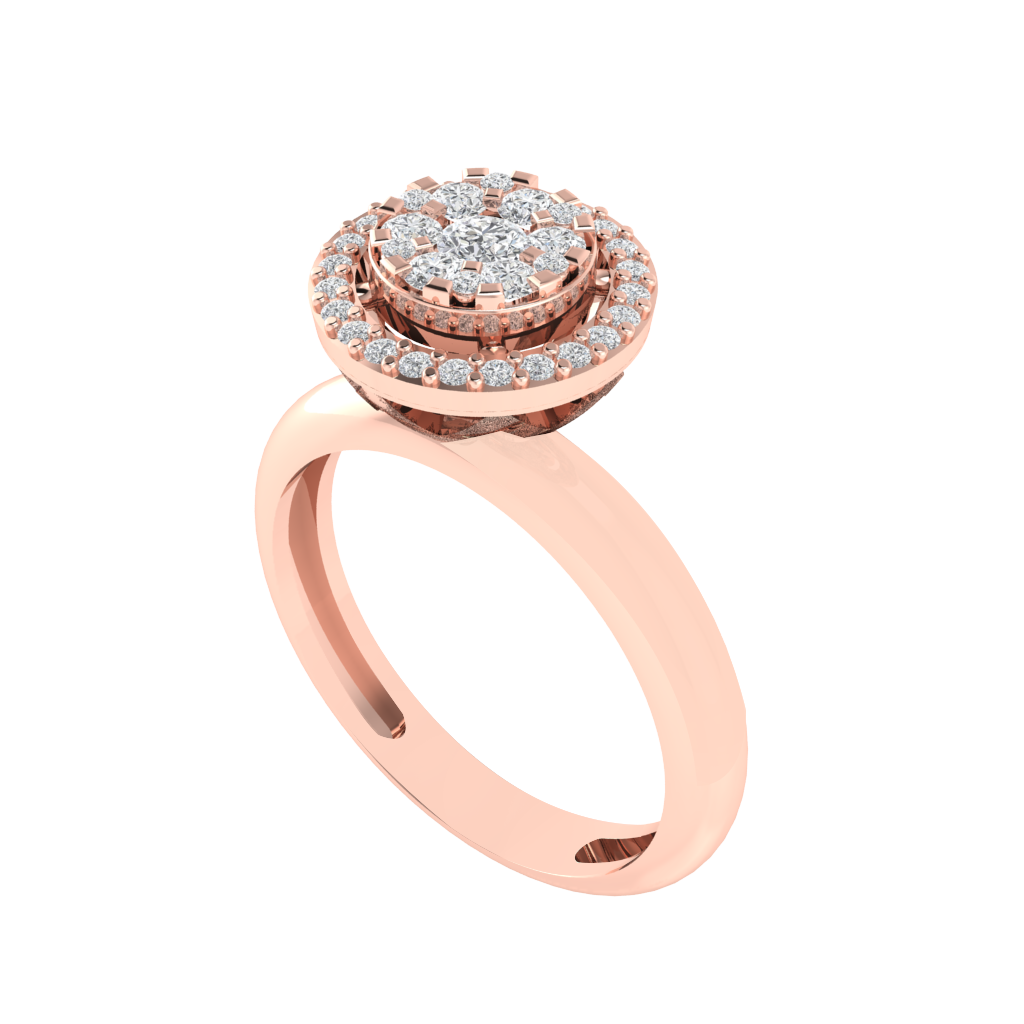 Diamtrendz 925 sterling silver rose gold plated cubic zirconia solitaire ring