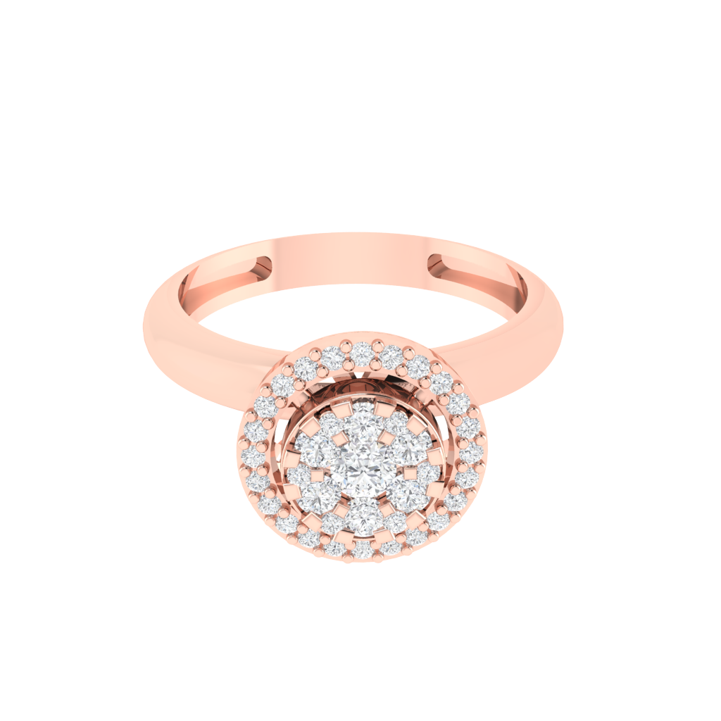 Diamtrendz 925 sterling silver rose gold plated cubic zirconia solitaire ring