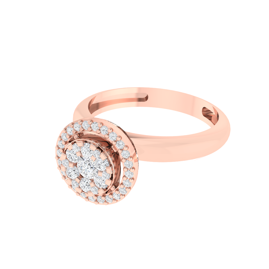 Diamtrendz 925 sterling silver rose gold plated cubic zirconia solitaire ring