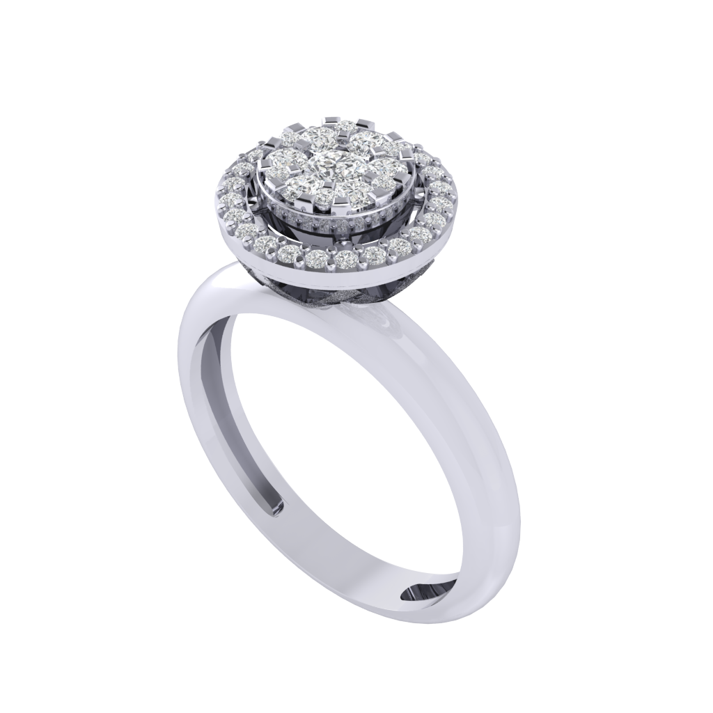 Diamtrendz 925 sterling silver white gold plated cubic zirconia solitaire ring