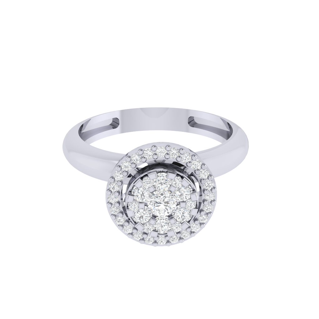 Diamtrendz 925 sterling silver white gold plated cubic zirconia solitaire ring