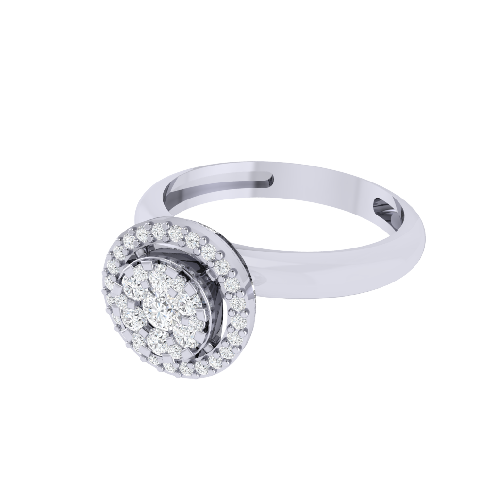Diamtrendz 925 sterling silver white gold plated cubic zirconia solitaire ring