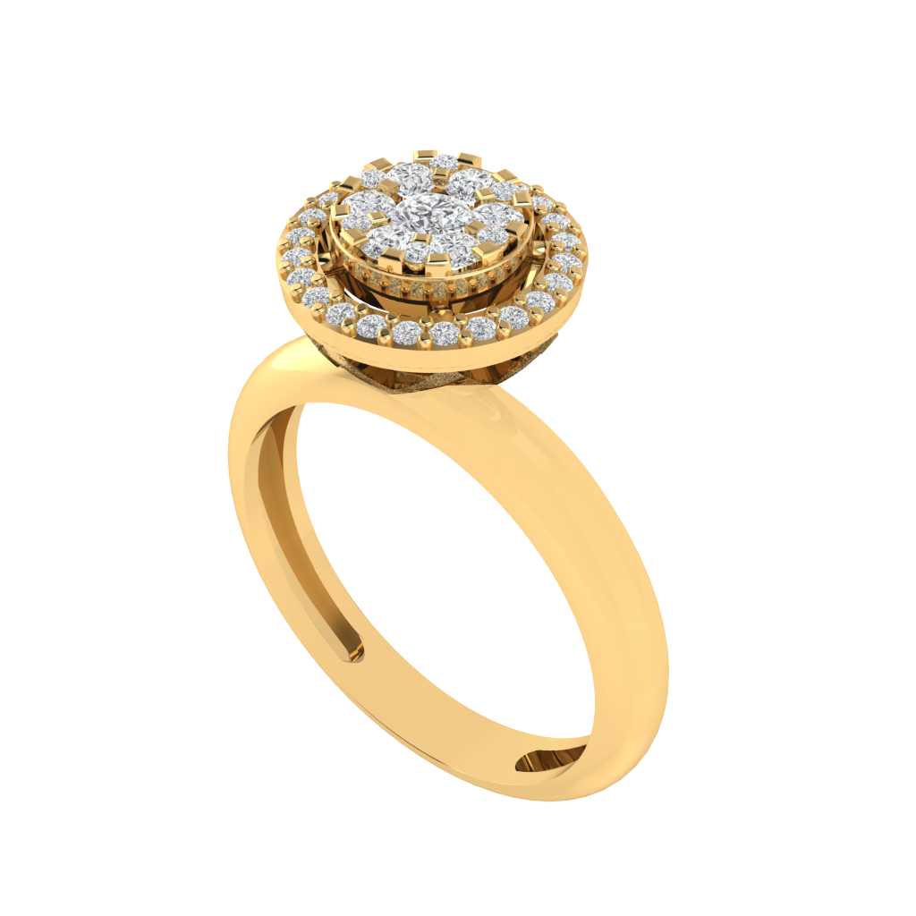 Diamtrendz 925 sterling silver yellow gold plated cubic zirconia solitaire ring