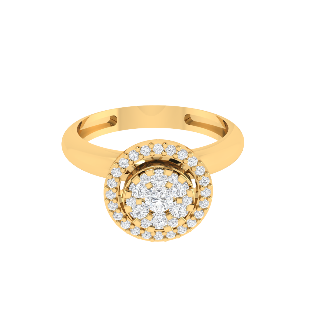 Diamtrendz 925 sterling silver yellow gold plated cubic zirconia solitaire ring