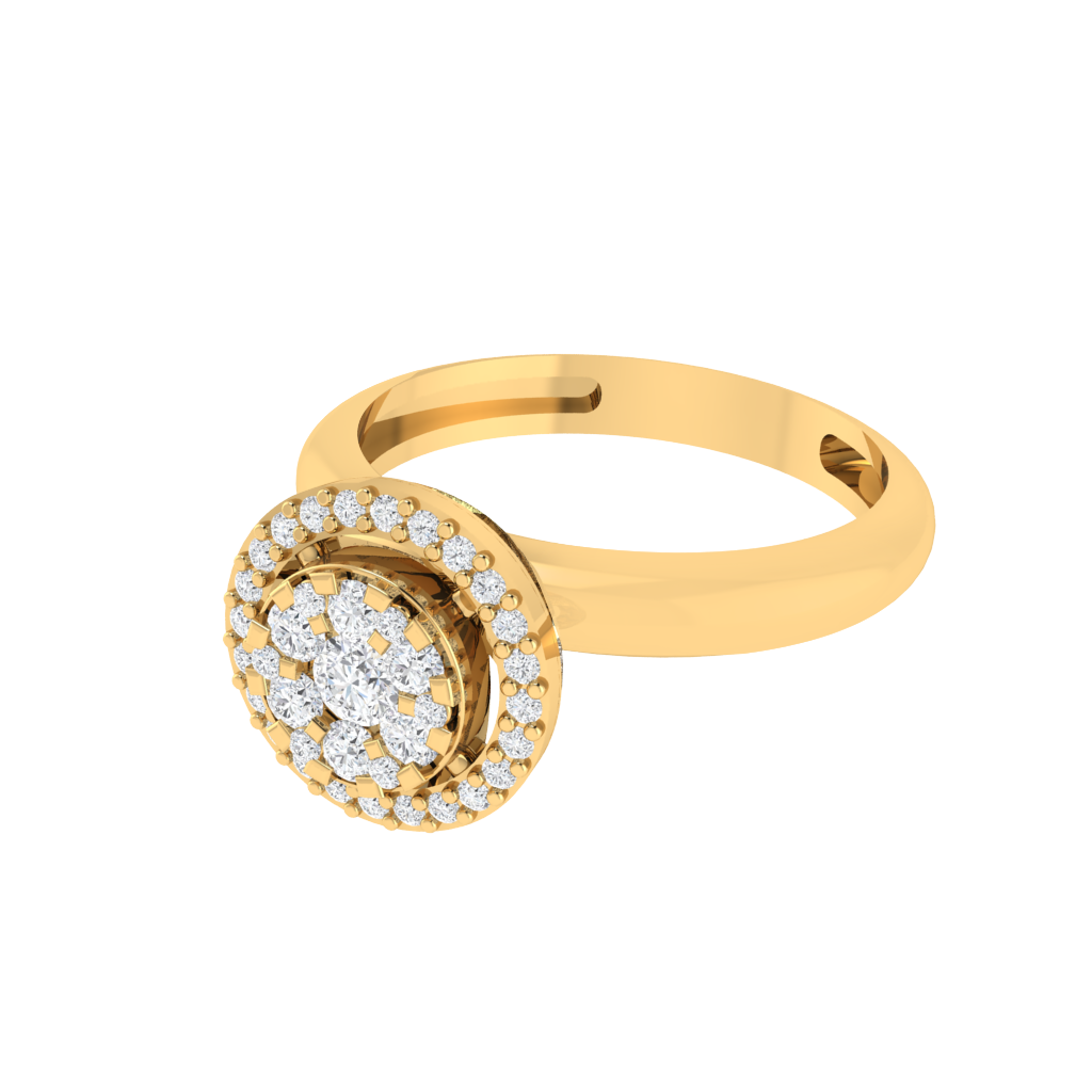Diamtrendz 925 sterling silver yellow gold plated cubic zirconia solitaire ring