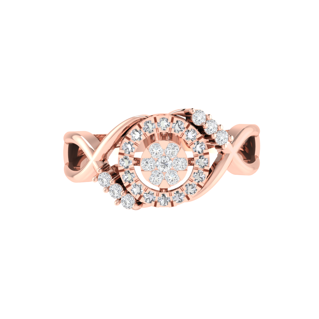 Diamtrendz 925 sterling silver rose gold plated cubic zirconia ring