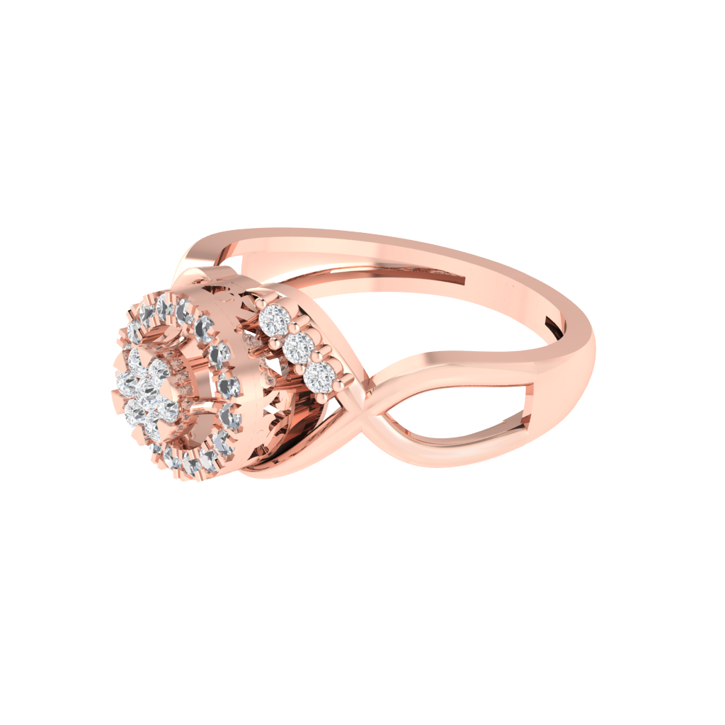 Diamtrendz 925 sterling silver rose gold plated cubic zirconia ring