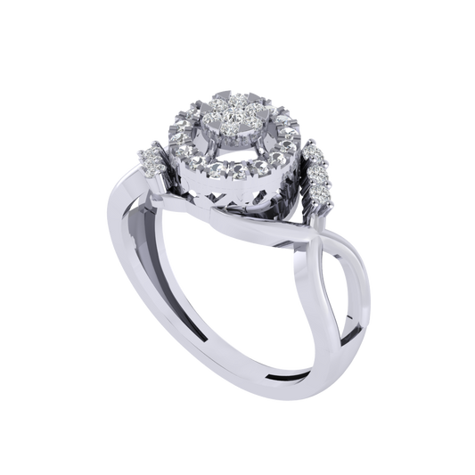 Diamtrendz 925 sterling silver white gold plated cubic zirconia ring
