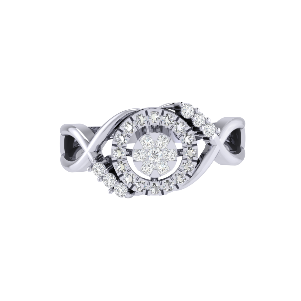 Diamtrendz 925 sterling silver white gold plated cubic zirconia ring