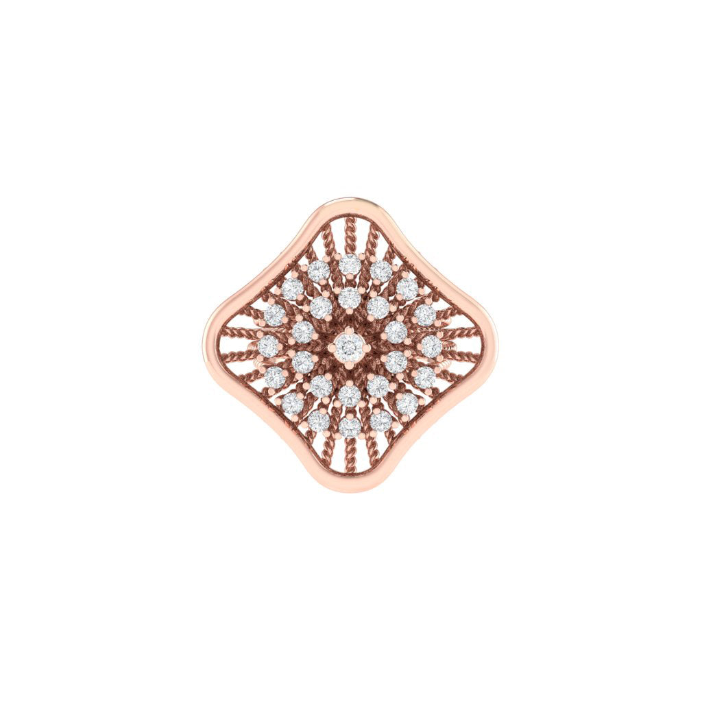 Diamtrendz 925 sterling silver rose gold plated cubic zirconia ring