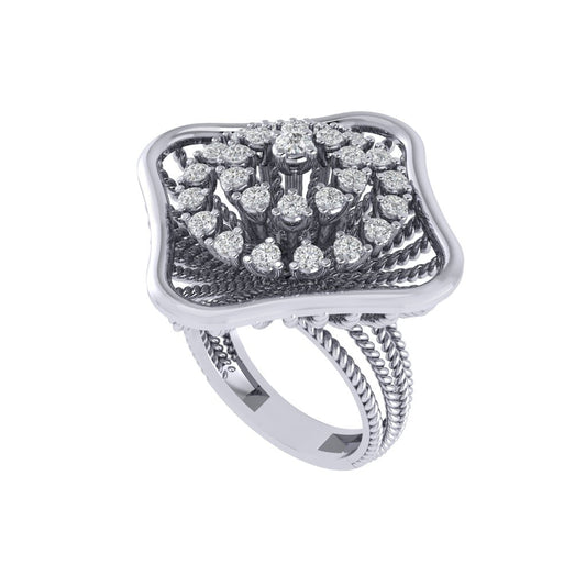 Diamtrendz 925 sterling silver white gold plated cubic zirconia ring